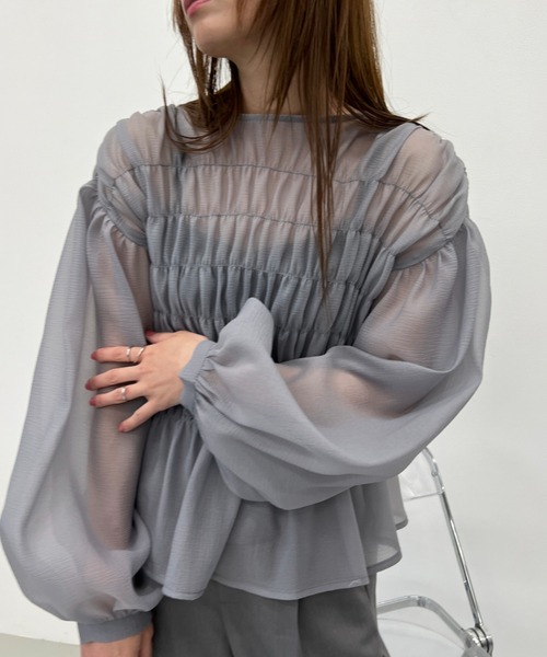 ワッシャーシアーシャーリングトップス（シャツ/ブラウス）｜y/m（イム）