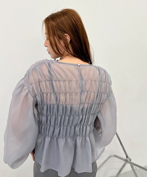 ワッシャーシアーシャーリングトップス（シャツ/ブラウス）｜y/m（イム）