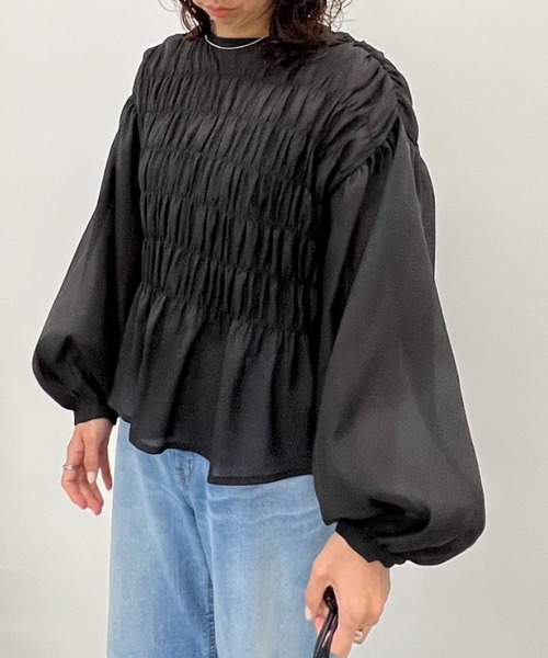 ワッシャーシアーシャーリングトップス（シャツ/ブラウス）｜y/m（イム）