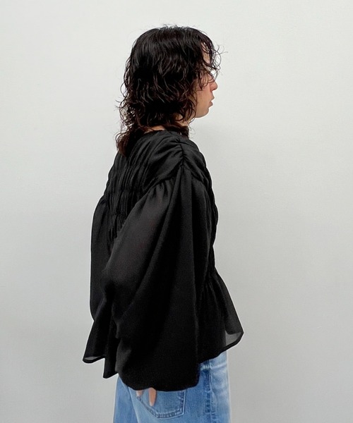 ワッシャーシアーシャーリングトップス（シャツ/ブラウス）｜y/m（イム）