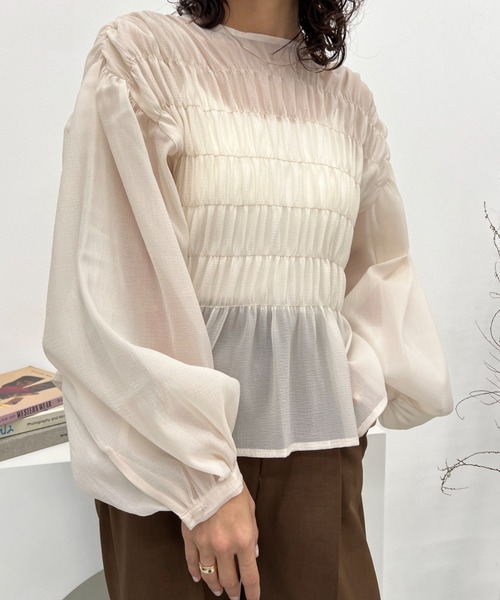 ワッシャーシアーシャーリングトップス（シャツ/ブラウス）｜y/m（イム）