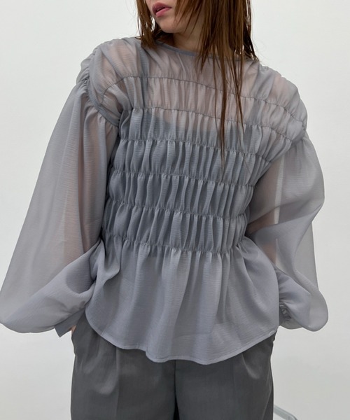 ワッシャーシアーシャーリングトップス（シャツ/ブラウス）｜y/m（イム）