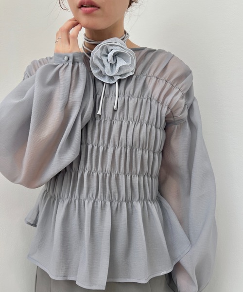 ワッシャーシアーシャーリングトップス（シャツ/ブラウス）｜y/m（イム）