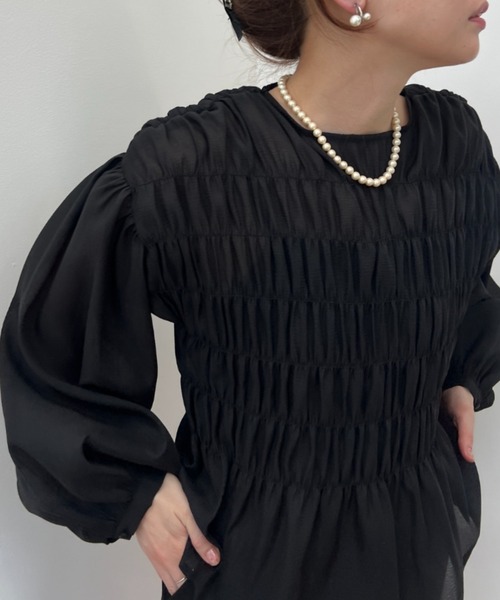 ワッシャーシアーシャーリングトップス（シャツ/ブラウス）｜y/m（イム）