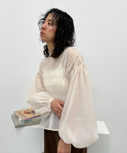 ワッシャーシアーシャーリングトップス（シャツ/ブラウス）｜y/m（イム）