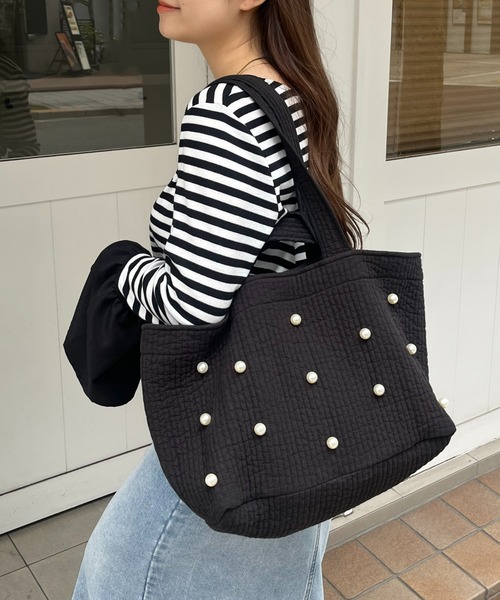 チュールパール付きヌビバッグ チュールパール付きヌビバッグ♡ ヌビバッグ イブル チュールバッグ