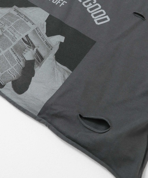 KBF（ケイビーエフ）の「リメイクライククロップドTEE（Tシャツ/カットソー・レディース・チャコールグレー/ブルー/オフホワイト・ONE）」の10枚目の写真