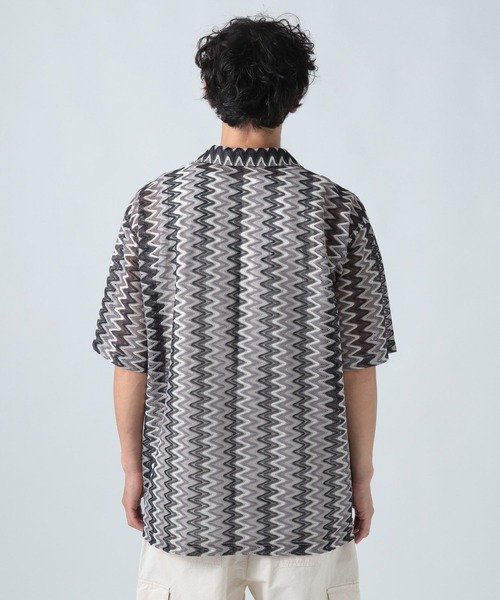 BAYFLOW(ベイフロー)の「ウェーブレースハーフスリーブシャツ(シャツ/ブラウス・メンズ・グレー/イエロー/ベージュ・MEDIUM/LARGE)」の9枚目の写真