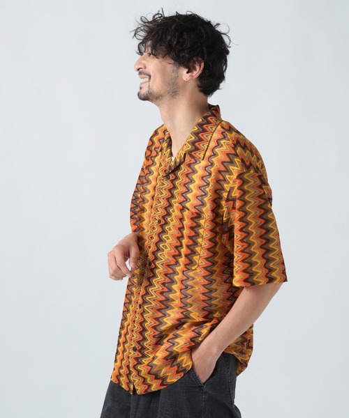 BAYFLOW(ベイフロー)の「ウェーブレースハーフスリーブシャツ(シャツ/ブラウス・メンズ・グレー/イエロー/ベージュ・MEDIUM/LARGE)」の20枚目の写真