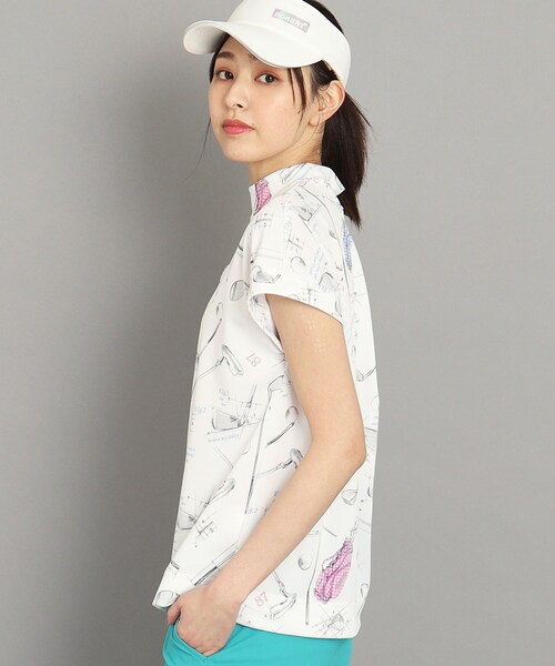 【極美品】adabat 【UVカット/防透け】裾リボン モックネックプルオーバー 新レーベル ADABAT NAVY】UVカット／吸水速乾