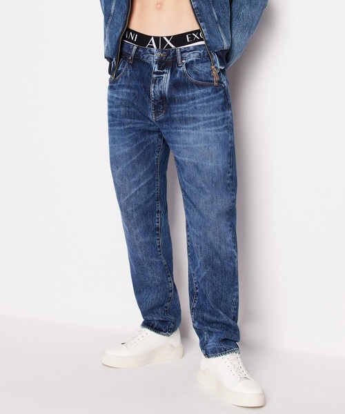 EMPORIO ARMANI パンツ（その他） 紺(チェック) 4105125J0038 セール】【A|X アルマーニ エクスチェンジ】ミディアムブルー