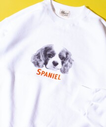 【新柄追加】【GLOSTER/グロスター】DOG&CAT 犬猫プリント クルーネックスウェット