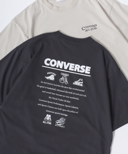 CONVERSE（コンバース）の「CONVERSE/コンバース COOLMAX/吸水速乾 バックプリント ロゴ ワンポイント 半袖Tシャツ/レディース メンズ（Tシャツ/カットソー・レディース・スミクロ/ブルー系その他/ホワイト系その他/ホワイト/オレンジ/ライトグレー/ブラック/ホワイト系その他2・M/LL/L）」の5枚目の写真