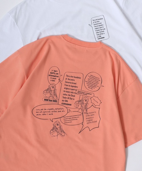 CONVERSE（コンバース）の「CONVERSE/コンバース COOLMAX/吸水速乾 バックプリント ロゴ ワンポイント 半袖Tシャツ/レディース メンズ（Tシャツ/カットソー・レディース・スミクロ/ブルー系その他/ホワイト系その他/ホワイト/オレンジ/ライトグレー/ブラック/ホワイト系その他2・M/LL/L）」の8枚目の写真