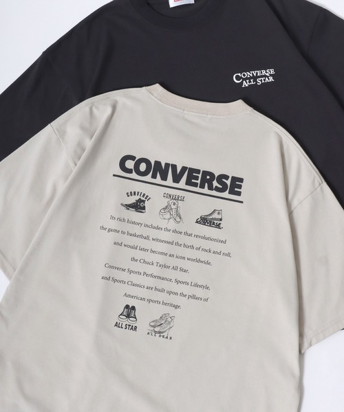CONVERSE（コンバース）の「CONVERSE/コンバース COOLMAX/吸水速乾 バックプリント ロゴ ワンポイント 半袖Tシャツ/レディース メンズ（Tシャツ/カットソー・レディース・スミクロ/ブルー系その他/ホワイト系その他/ホワイト/オレンジ/ライトグレー/ブラック/ホワイト系その他2・M/LL/L）」の6枚目の写真