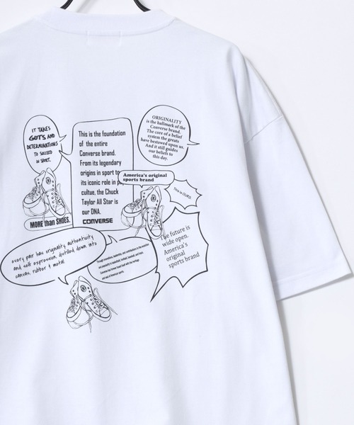 CONVERSE（コンバース）の「CONVERSE/コンバース COOLMAX/吸水速乾 バックプリント ロゴ ワンポイント 半袖Tシャツ/レディース メンズ（Tシャツ/カットソー・レディース・スミクロ/ブルー系その他/ホワイト系その他/ホワイト/オレンジ/ライトグレー/ブラック/ホワイト系その他2・M/LL/L）」の10枚目の写真