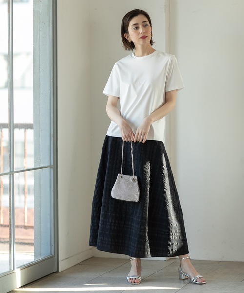 OPAQUE.CLIP(オペークドットクリップ)の「◆ベーシックTシャツ/SILKY SUPIMAコットン100%【イージーケア/洗濯機洗い可】(Tシャツ/カットソー・レディース・ホワイト/ピンク/ライトベージュ/ブラウン系その他/ブラック・36/42/40/38)」の22枚目の写真