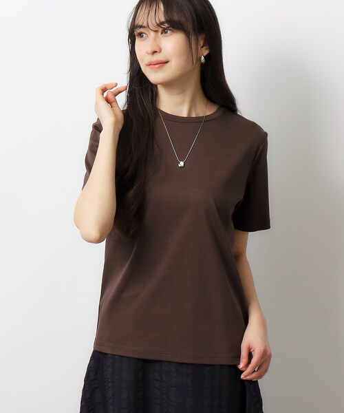 OPAQUE.CLIP(オペークドットクリップ)の「◆ベーシックTシャツ/SILKY SUPIMAコットン100%【イージーケア/洗濯機洗い可】(Tシャツ/カットソー・レディース・ホワイト/ピンク/ライトベージュ/ブラウン系その他/ブラック・36/42/40/38)」の16枚目の写真