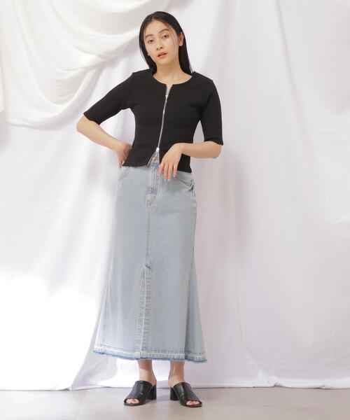 JILL by JILL STUART（ジルバイジルスチュアート）の「◇リメイク風マーメイドロングデニムスカート（デニムスカート・レディース・ブルー/パープル・MEDIUM/SMALL）」の15枚目の写真