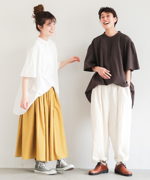 soulberry(ソウルベリー)の「インしてもモタつかないチュニック(シャツ/ブラウス・レディース・ホワイト/スミクロ・LL/L/M/3L)」の12枚目の写真