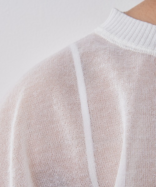 CHIC STYLE（シックスタイル）の「＜大きいサイズ＞シアーニットトップス シックスタイル（ニット/セーター・レディース・ブラック/オフホワイト・L/LL/3L/4L/5L）」の11枚目の写真