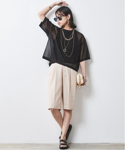 CHIC STYLE（シックスタイル）の「＜大きいサイズ＞シアーニットトップス シックスタイル（ニット/セーター・レディース・ブラック/オフホワイト・L/LL/3L/4L/5L）」の20枚目の写真