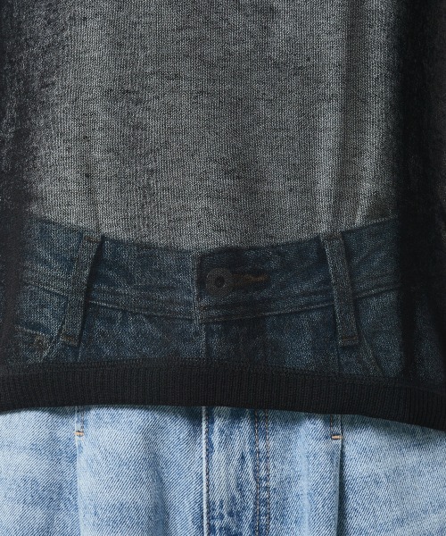 CHIC STYLE（シックスタイル）の「＜大きいサイズ＞シアーニットトップス シックスタイル（ニット/セーター・レディース・ブラック/オフホワイト・L/LL/3L/4L/5L）」の7枚目の写真