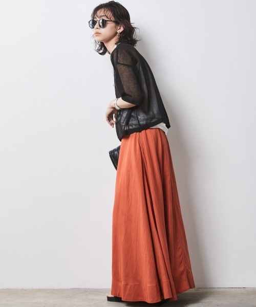 CHIC STYLE（シックスタイル）の「＜大きいサイズ＞シアーニットトップス シックスタイル（ニット/セーター・レディース・ブラック/オフホワイト・L/LL/3L/4L/5L）」の22枚目の写真