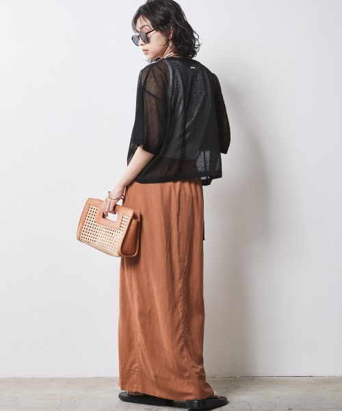 CHIC STYLE（シックスタイル）の「＜大きいサイズ＞シアーニットトップス シックスタイル（ニット/セーター・レディース・ブラック/オフホワイト・L/LL/3L/4L/5L）」の14枚目の写真