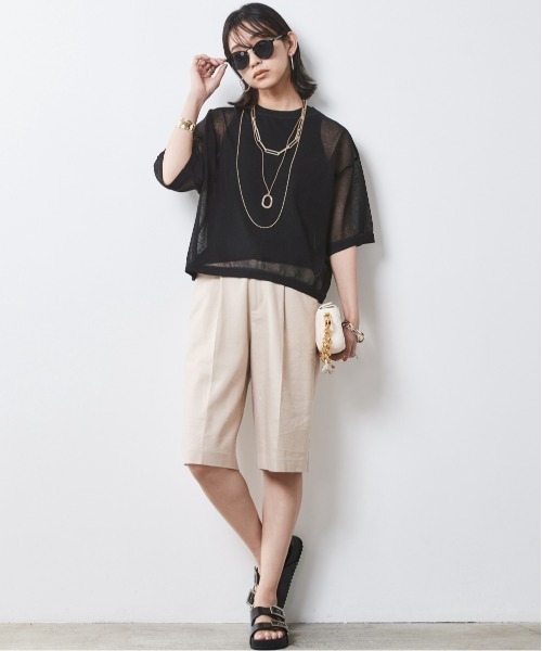 CHIC STYLE（シックスタイル）の「＜大きいサイズ＞シアーニットトップス シックスタイル（ニット/セーター・レディース・ブラック/オフホワイト・L/LL/3L/4L/5L）」の18枚目の写真