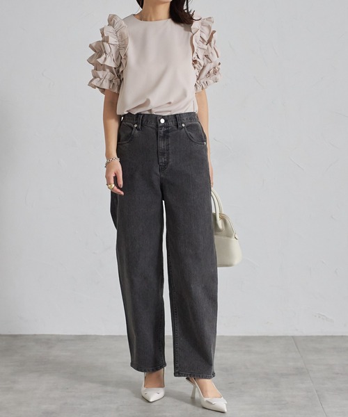 each（イーチ）の「ランダムフリルスリーブプルオーバー（Tシャツ/カットソー・レディース・ホワイト/ピンク/ブラック/サックスブルー・FREE）」の15枚目の写真