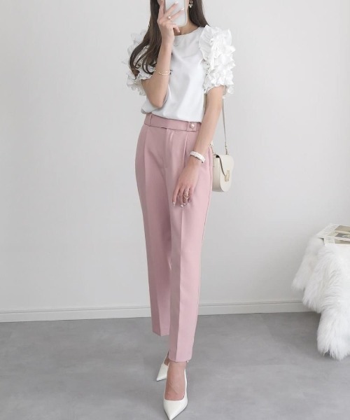 each（イーチ）の「ランダムフリルスリーブプルオーバー（Tシャツ/カットソー・レディース・ホワイト/ピンク/ブラック/サックスブルー・FREE）」の22枚目の写真