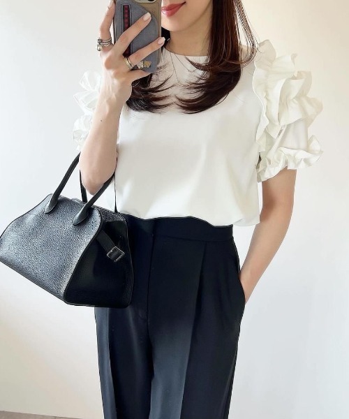 ランダムフリルスリーブプルオーバー（Tシャツ/カットソー）｜each