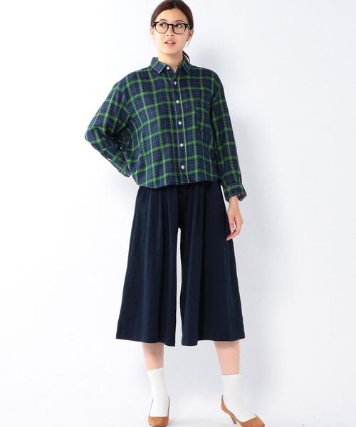 coen（コーエン）の「スラブタックガウチョパンツ（その他パンツ・レディース・オリーブ/ネイビー・MEDIUM/LARGE）」の3枚目の写真