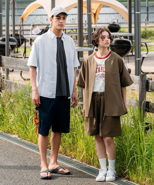 FREAK'S STORE（フリークスストア）の「FREAK’S STORE/フリークスストア 速乾素材 リラックスフィット  イージーショートパンツ リネン風 ホームケア（その他パンツ・メンズ・チャコールグレー/オフホワイト/ブラック/オリーブ・SMALL/MEDIUM/LARGE）」の4枚目の写真