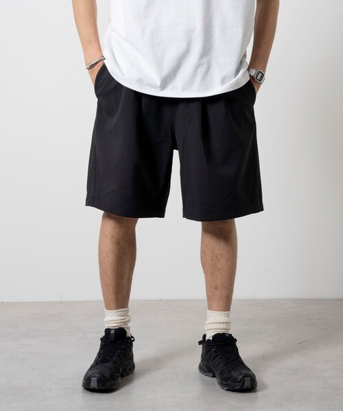 FREAK'S STORE（フリークスストア）の「FREAK’S STORE/フリークスストア 速乾素材 リラックスフィット  イージーショートパンツ リネン風 ホームケア（その他パンツ・メンズ・チャコールグレー/オフホワイト/ブラック/オリーブ・SMALL/MEDIUM/LARGE）」の9枚目の写真