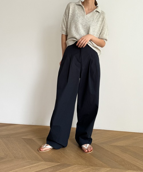 CANAL JEAN(キャナルジーン)の「El mar 半袖サマーポロニット(ニット/セーター・レディース・ブラック/ベージュ・ONE SIZE)」の16枚目の写真