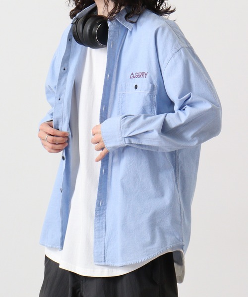 GERRY(ジェリー)の「GERRY ダンガリー ワーク 長袖 シャツ(シャツ/ブラウス・メンズ・ネイビー/ホワイト/ミント/ブルー・L/M/LL)」の1枚目の写真