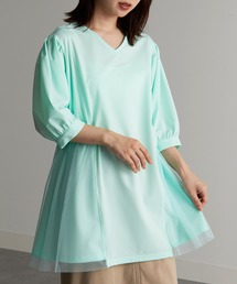 RANAN（ラナン）の「[接触冷感]カットソー＆チュール切替チュニック（その他トップス）」