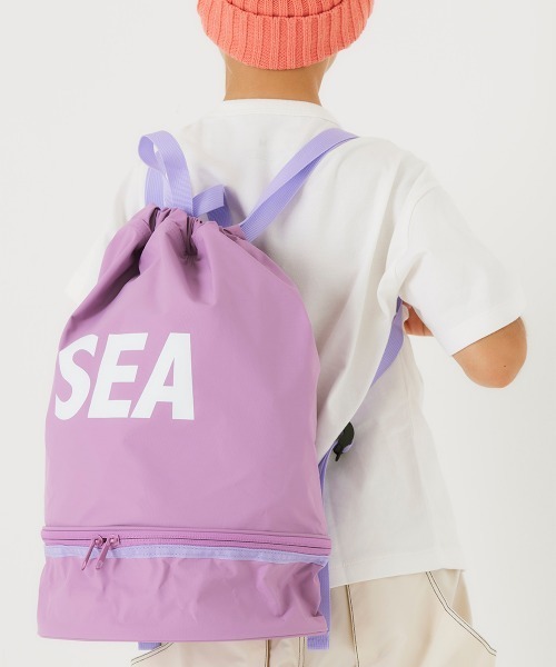 Smoothy（スムージー）の「SMOOTHY ×WDS_POOL BAG / スムージー プールバッグ（バックパック/リュック・キッズ・カーキ/パープル/ブラック/サックスブルー・FREE）」の4枚目の写真