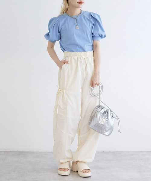 w closet(ダブルクローゼット)の「リボンポケットカーゴパンツ(カーゴパンツ・レディース・ピンク/アイボリー/ブラック・FREE)」の11枚目の写真