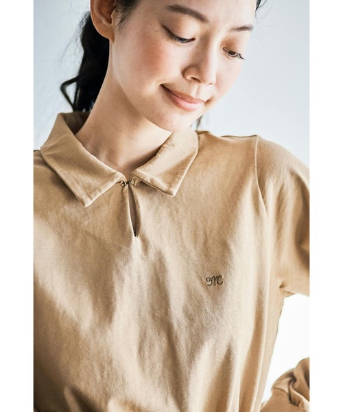 and myera(アンド マイラ)の「and myera 長袖ポロTトップス(ポロシャツ・レディース・ベージュ/ネイビー/アイボリー・X-LARGE/LARGE/MEDIUM/SMALL)」の21枚目の写真