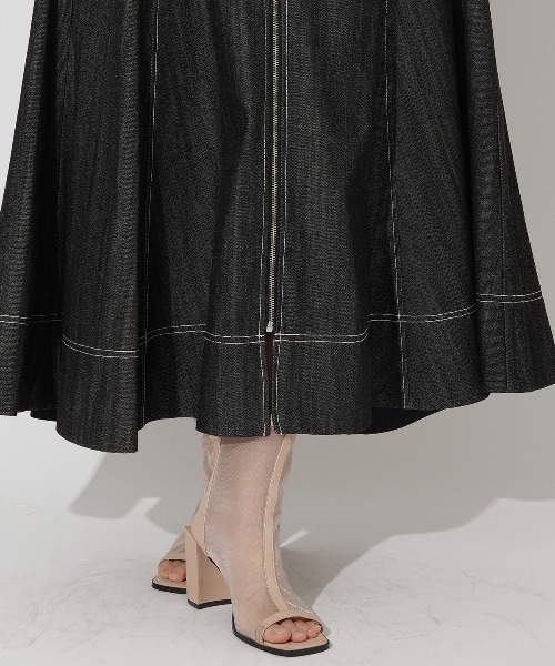 アンドクチュール and couture フロントジップデニムスカート アンドクチュール AND COUTURE フロントジップデニムスカート