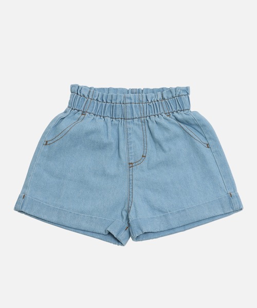 chil2(チルツー)の「ダンガリーショートパンツ(デニムパンツ・キッズ・ブルー/ネイビー・80cm/90cm/100cm/110cm/120cm/130cm/140cm)」の3枚目の写真