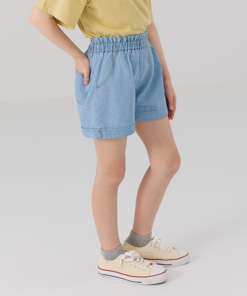 chil2(チルツー)の「ダンガリーショートパンツ(デニムパンツ・キッズ・ブルー/ネイビー・80cm/90cm/100cm/110cm/120cm/130cm/140cm)」の15枚目の写真