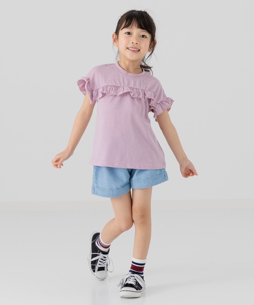 chil2(チルツー)の「ダンガリーショートパンツ(デニムパンツ・キッズ・ブルー/ネイビー・80cm/90cm/100cm/110cm/120cm/130cm/140cm)」の22枚目の写真
