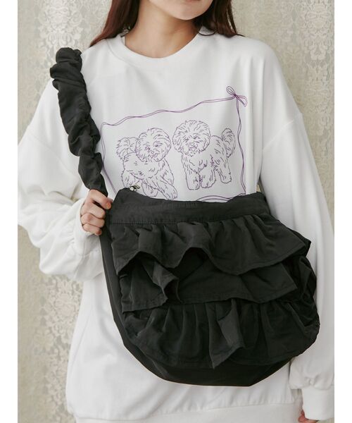 merry jenny（メリージェニー）の「くしゅくしゅショルダーフリルbag（ショルダーバッグ・レディース・ブラック/ブルー/ピンク・FREE）」の2枚目の写真