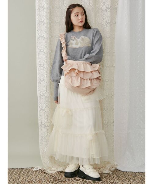 【美品】merry jenny ショルダーバッグ フリル ブルー merry jenny 【新色追加】くしゅくしゅショルダーフリルbag