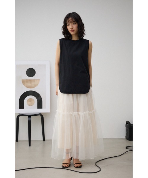 AZUL by moussy（アズールバイマウジー）の「チュールスカート（スカート・レディース・ブラック/オフホワイト・FREE）」の16枚目の写真