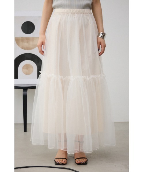 AZUL by moussy（アズールバイマウジー）の「チュールスカート（スカート・レディース・ブラック/オフホワイト・FREE）」の18枚目の写真